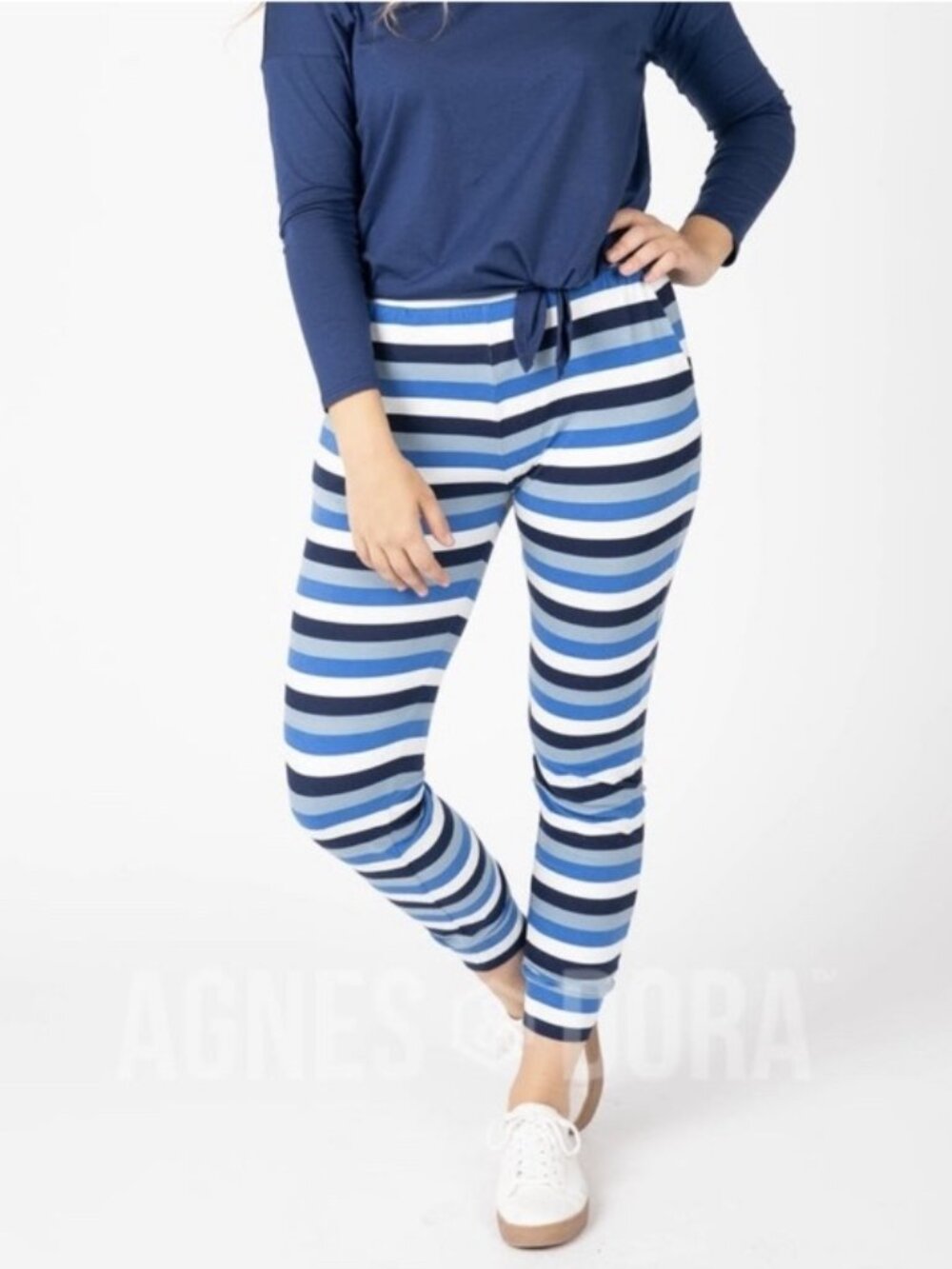 Agnes & Dora Everyday Jogger Toboggan Stripe Blue NWT XXS XS